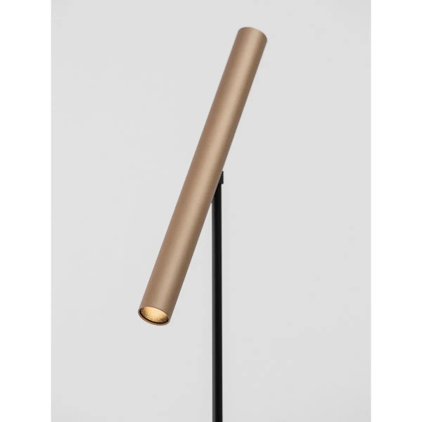 Podłużna lampa podłogowa FARDANO LE45626 do salonu tuba czarna brązowa