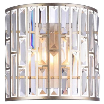 Ścienna LAMPA pałacowa KIEV W02103CP Cosmolight kinkiet kryształowy do jadalni glamour szampański