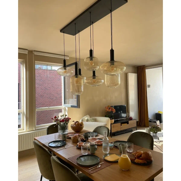 Loftowa lampa zwisowa Maloto 45386/07/62 Lucide molekuły szklane czarne