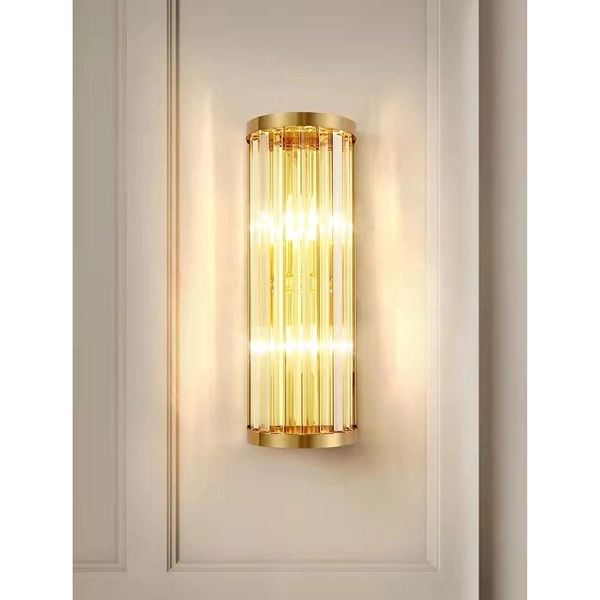 Ścienna lampa crystal CGDOR szklany kinkiet do sypialni mosiądz