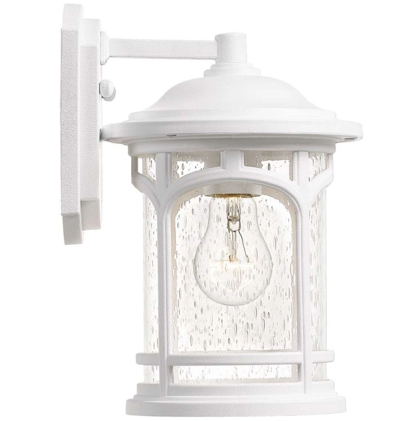 Elewacyjna LAMPA industrialna QZ-MARBLEHEAD-S-WHT Elstead QUOIZEL metalowa OPRAWA ścienna latarenka kinkiet IP44 biały