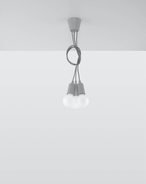 LAMPA wisząca SL.0576 pająk OPRAWKA industrialny ZWIS szary
