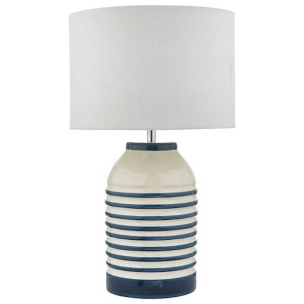 Ceramiczna lampa stołowa Zabe ZAB4223 Dar Lighting w paski niebieska biała