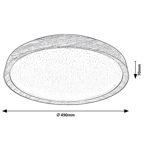 Sypialniany plafon Sherwood okrągły LED 50W 3000-6500K drewniany