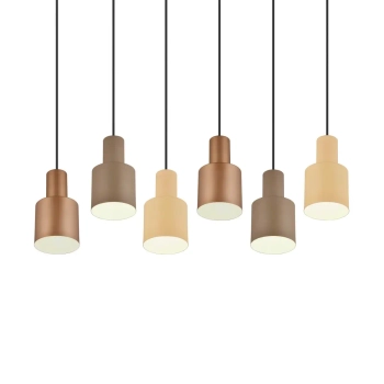 Metalowa lampa wisząca Agudo 319400617 beżowa szara różowa 6xE27