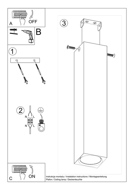 Ekologiczna lampa sufitowa SL.1041 prostokątna drewniana
