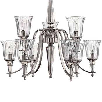 LAMPA wisząca Chandon HK-CHANDON9 Elstead HINKLEY szklana OPRAWA pałacowy ZWIS na łańcuchu srebrny