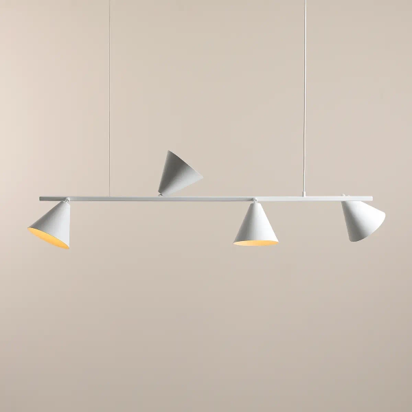 Wisząca lampa stożkowa FORM 1108L metalowa do salonu biała
