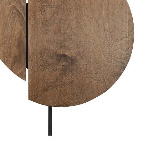 Nowoczesna lampa ścienna Sunset 7654 okrągły kinkiet czarny drewno