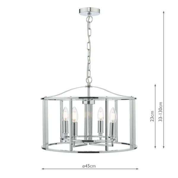 Łańcuchowa wisząca lampa Mya MYK0450 do kuchni świecznikowa chrom