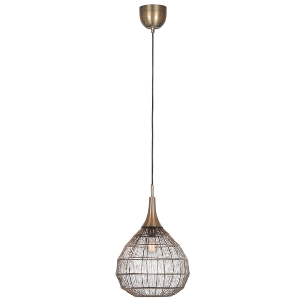 Pojedyncza lampa wisząca SORAYA 365440104 Trio łezka druciak czarny złoty