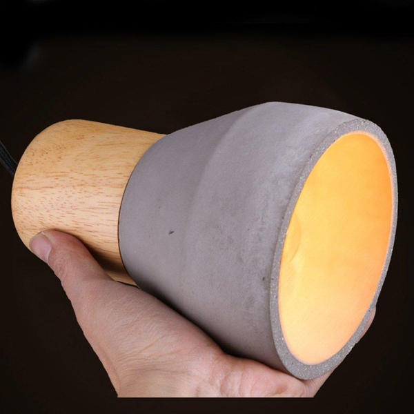 Betonowa lampa wisząca Concrete ST-5220-grey Step drewniana szara