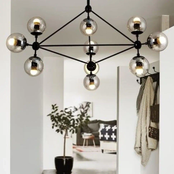 Loftowa lampa wisząca Astrifero ST-9047-10 amber Step molekuły czarna