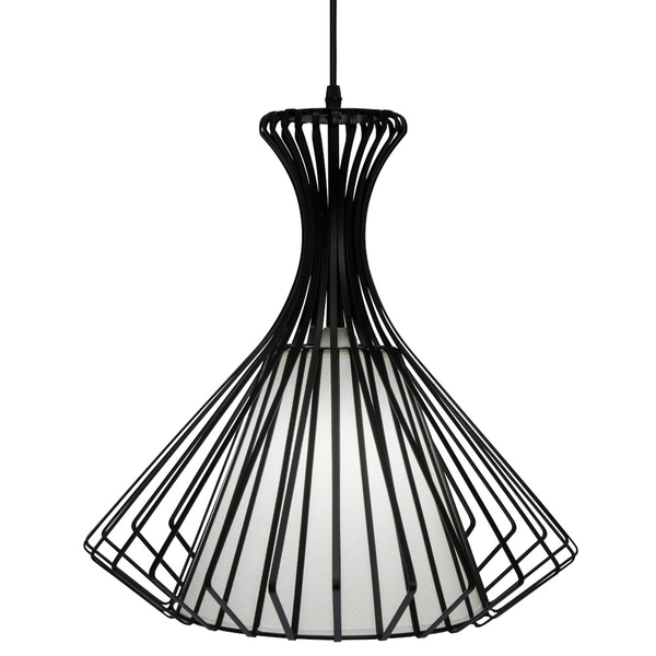 Loftowa LAMPA wisząca Bogota 5105/1 BLACK Elem druciana OPRAWA metalowy ZWIS klatka czarna