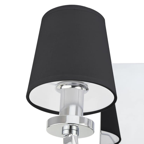 Podwójny kinkiet New York w02503ch-bk Cosmolight metal tkanina srebrny czarny