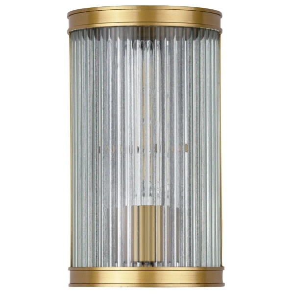 Szklany ścienny kinkiet Bianka BIA0763 do salonu ryflowany satynowy brąz