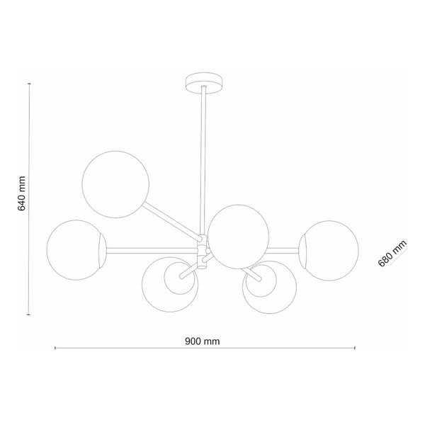 Lampa nasufitowa Sarius 4732 TK Lighting kule metalowa czarna biała