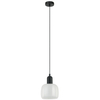 Wisząca LAMPA skandynawska LAMEZIA PND-67594-1-BK+CL Italux loftowy ZWIS szklany do kuchni czarny