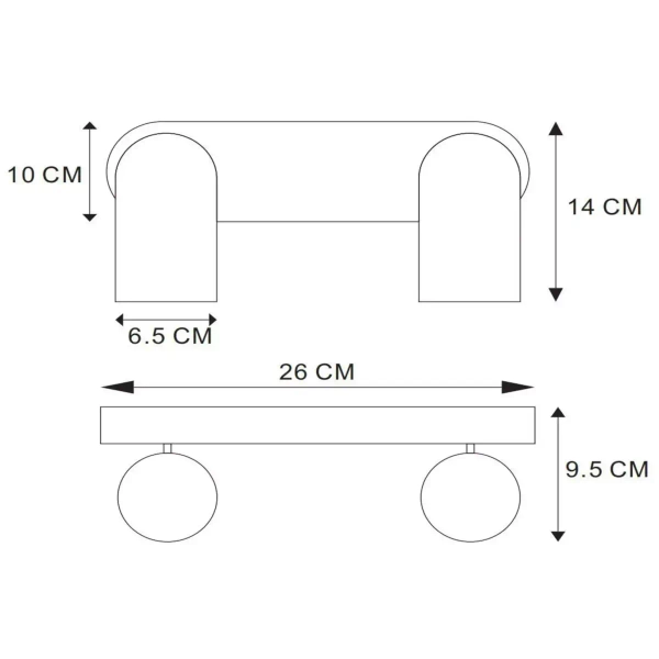 Podwójna lampa sufitowa PUNCH 13958/02/30 Lucide regulacja czarny