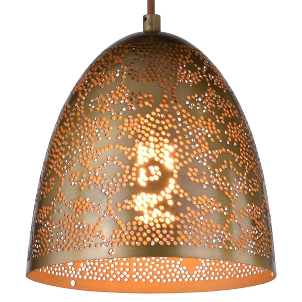 Wisząca orientalna lampa SFINKS 31-43306 ażurowa z wzorkami patyna