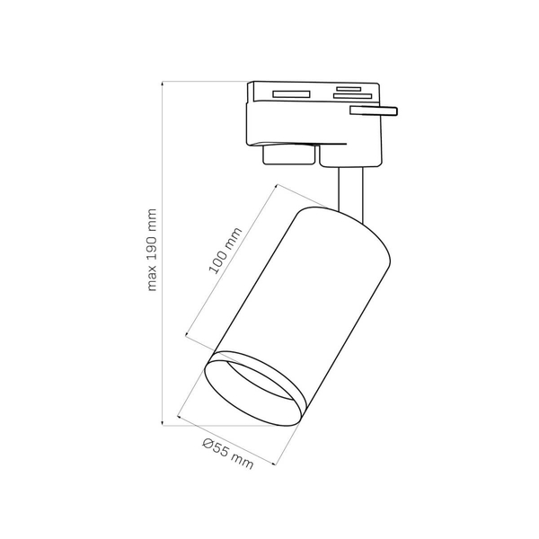 Szynowa lampa sufitowa do systemu 1-faz LONDON 327666 tuba czarna