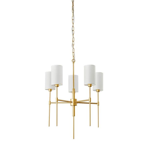 Abażurowa lampa wisząca DARLING ST-9501-5 GOLD złoty biały
