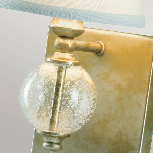 Antyczna lampa na ściane Argento FE-ARGENTO1 Feiss szkło tkanina złoty biały