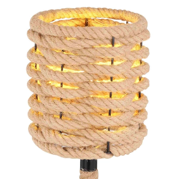 Stojąca LAMPKA stołowa HALIA 15679T Globo nocna LAMPA marynistyczna lina beżowa
