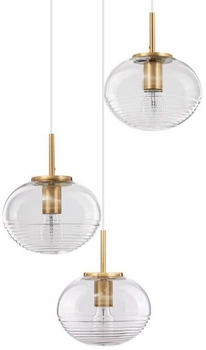 Salonowa lampa wisząca Haina kaskada złota przezroczysta