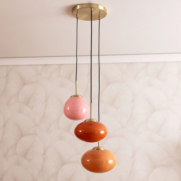 Potrójna lampa wisząca Sfero ABR-3SKCR Abruzzo pomarańczowy różowy złoty