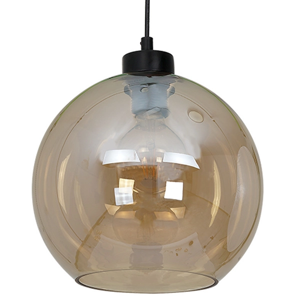 Loftowa LAMPA wisząca SOFIA MLP6578 Milagro szklana OPRAWA skandynawski ZWIS kula czarna bursztynowa