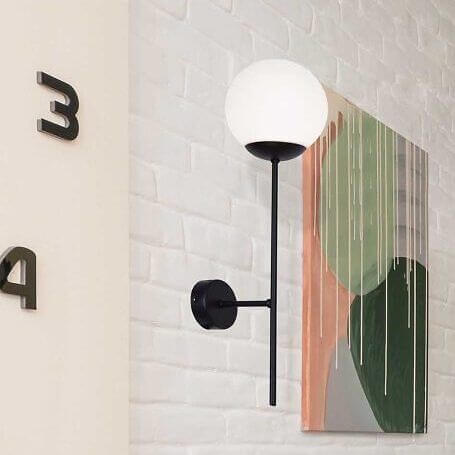 Nowoczesna lampa ścienna Savoy K-4926 czarna sypialniana kula