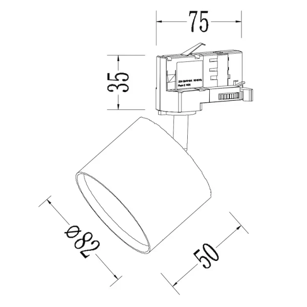 Trójfazowa lampa szynowa Cyklop Track ML2130 punktowa biały
