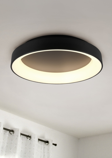 LAMPA sufitowa AVELON DL132671290 Trio okrągła OPRAWA plafon LED 48W 2700K - 6000K metalowy czarny