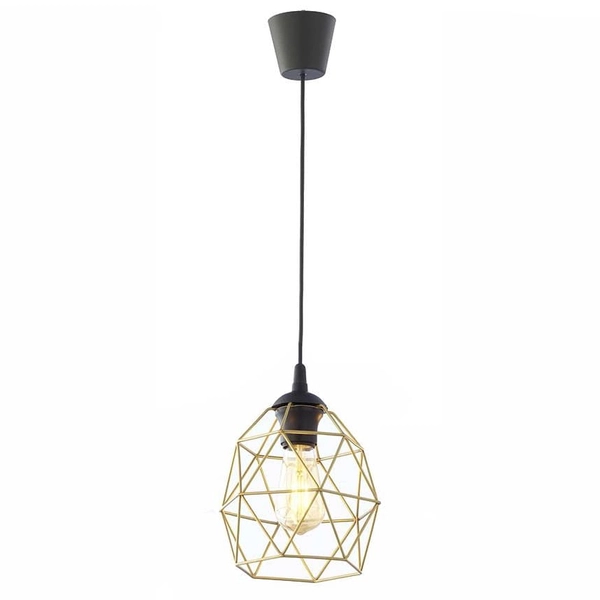 Lampa wisząca druciany klosz Galaxy 3456 TK Lighting metalowa czarna złota