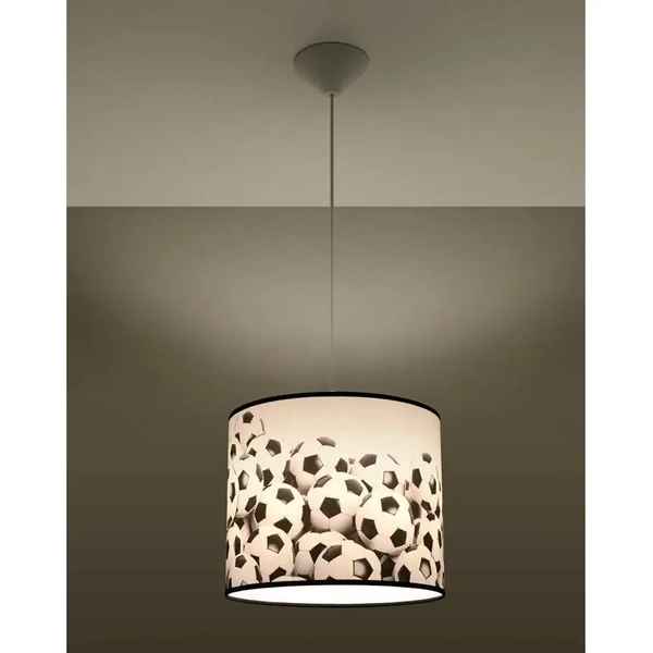 Lampa zwis do pokoju dziecka Piłka SL.1426 Sollux abażur czarna biała