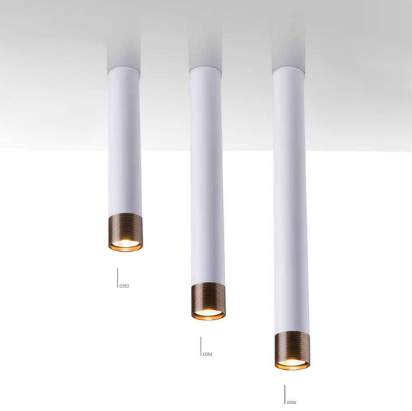 Metalowa lampa sufitowa EIDO 0353 okrągła tuba downlight patyna biały
