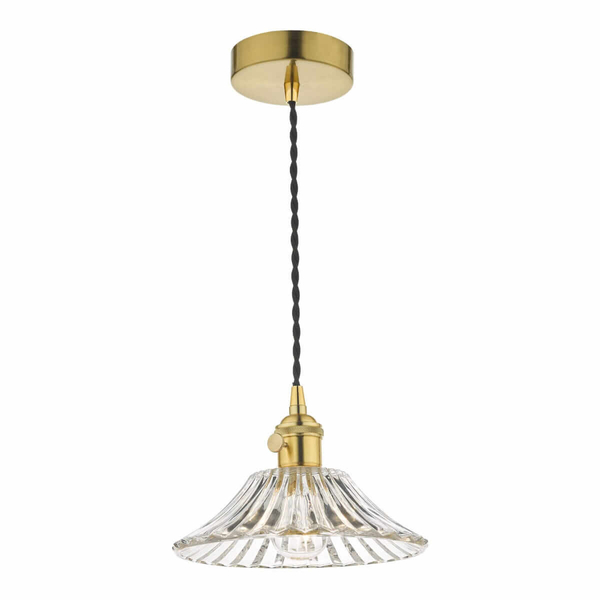 Kryształowa lampa wisząca Hadano HAD0140-04 Dar Lighting przezroczysta mosiądz