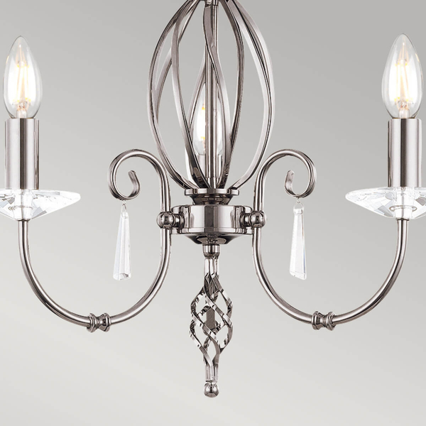 Lampa wisząca Aegean AG3-POL-NICKEL świecznikowa polerowany nikiel