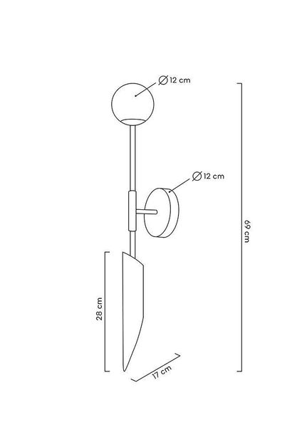 Szklana lampa ścienna Lucca MSE010400205 kula biała złota