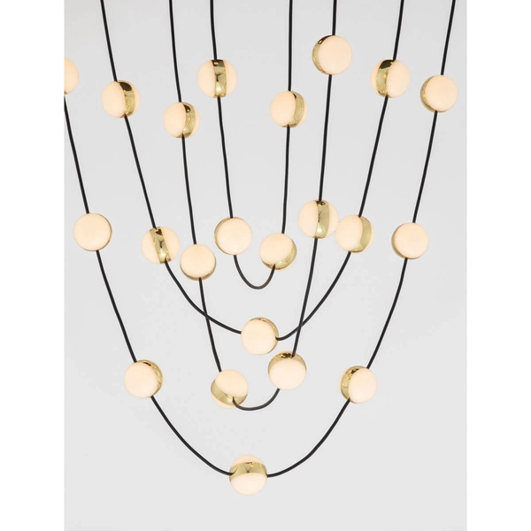 Zwisająca lampa do salonu CUTERVO LE44602 LED 102W 3000K balls czarna złota biała