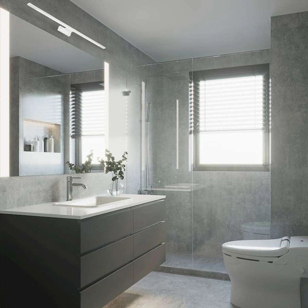 Kinkiet LAMPA ścienna SHINE ML5571 Milagro metalowa OPRAWA galeryjka LED 12W 4000K nad lustro IP44 biała