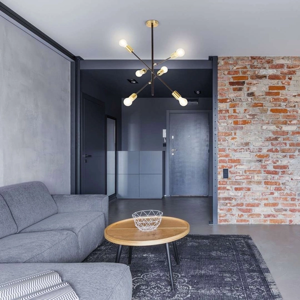 Industrialna LAMPA sufitowa LANNY 2104 Rabalux metalowa OPRAWA pręty molekuły sticks czarne złote