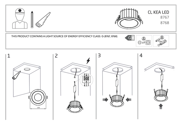 Wpust LAMPA sufitowa KEA 8768 Nowodvorski metalowa OPRAWA łazienkowa LED 40W 3000K okrągła IP44 biała
