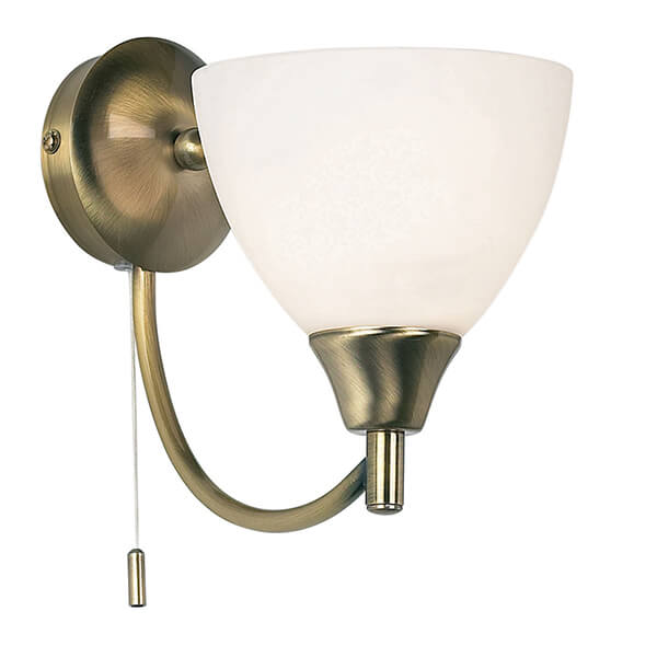 Lampa ścienna Alton 1805-1AN Endon kielich szklany nad stół mosiądz
