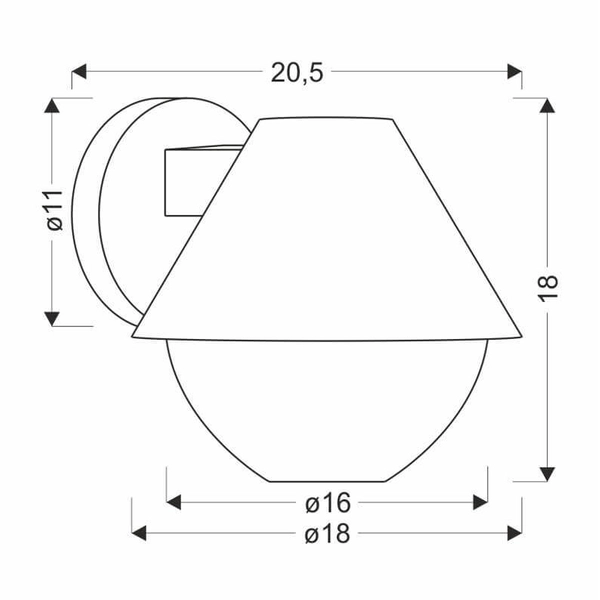 Ścienny kinkiet ogrodowy Hendera 21-32256 Candellux IP44 bańka czarna