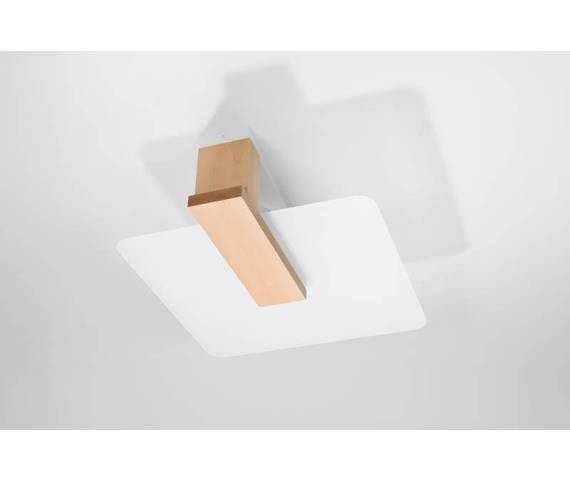Lampa sufitowa Lappo SL.1095 Sollux kwadratowy plafon biały drewno