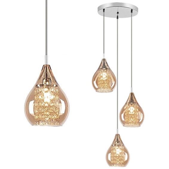 Glamour LAMPA wisząca CASSANDRA 6659 Rabalux szklany zwis kaskada bursztynowa