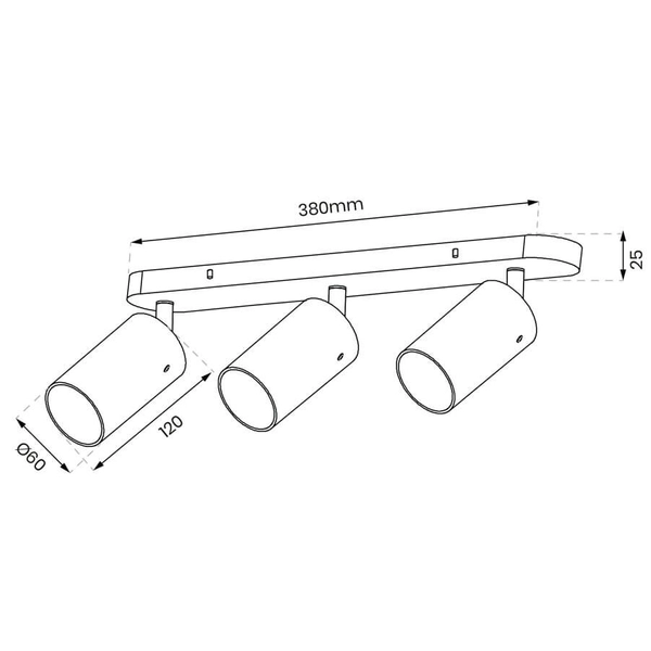 Potrójna lampa nasufitowa Ricky ML0692 Milagro regulowana złoty czarny