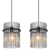 Wisząc lampa nad stół GORLEY 15698-4H szklana loft czarna przydymiona